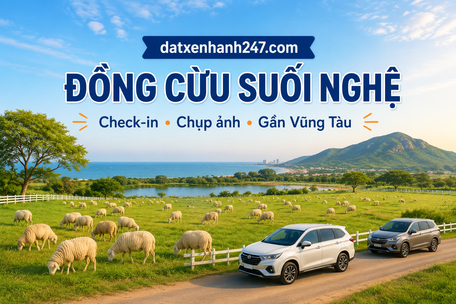 Đồng cừu Suối Nghệ là điểm check-in phù hợp với nhóm bạn trẻ và gia đình khi kết hợp lịch trình đi Vũng Tàu.