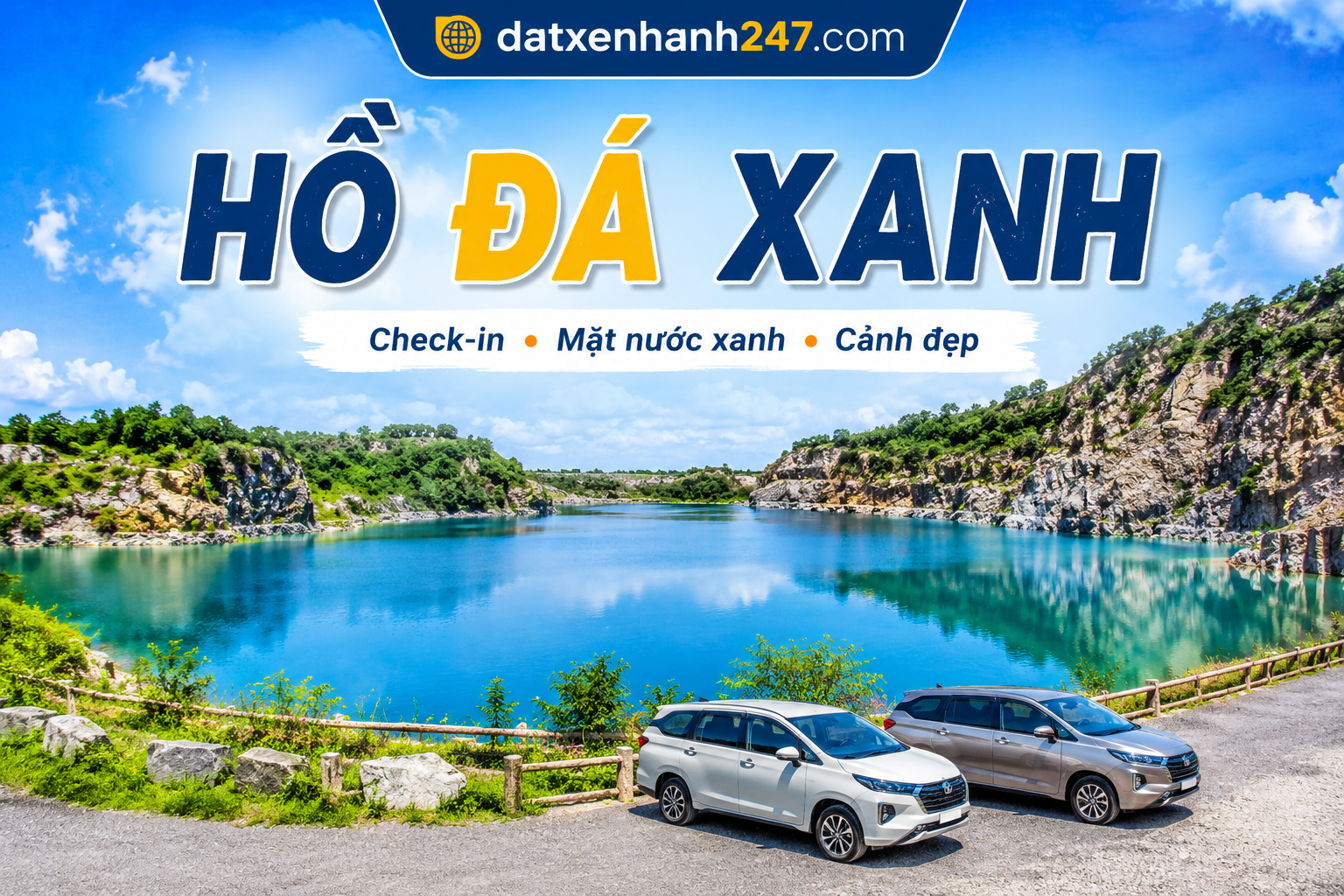 Hồ Đá Xanh là điểm check-in nổi bật với khung cảnh mặt nước xanh và không gian thoáng gần Vũng Tàu.